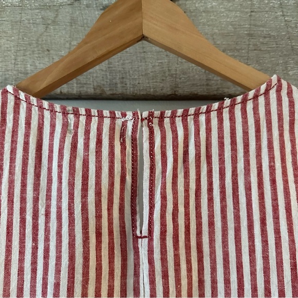 Max Studio Red Striped Linen Blend Shift Dress Size Small - Picture 7 of 14